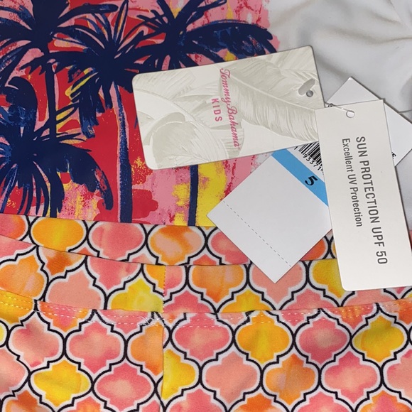 Tommy Bahama KIDS Toddler Girl Rash Guard & Swim Shorts, 2pc Set - Picture 5 of 6